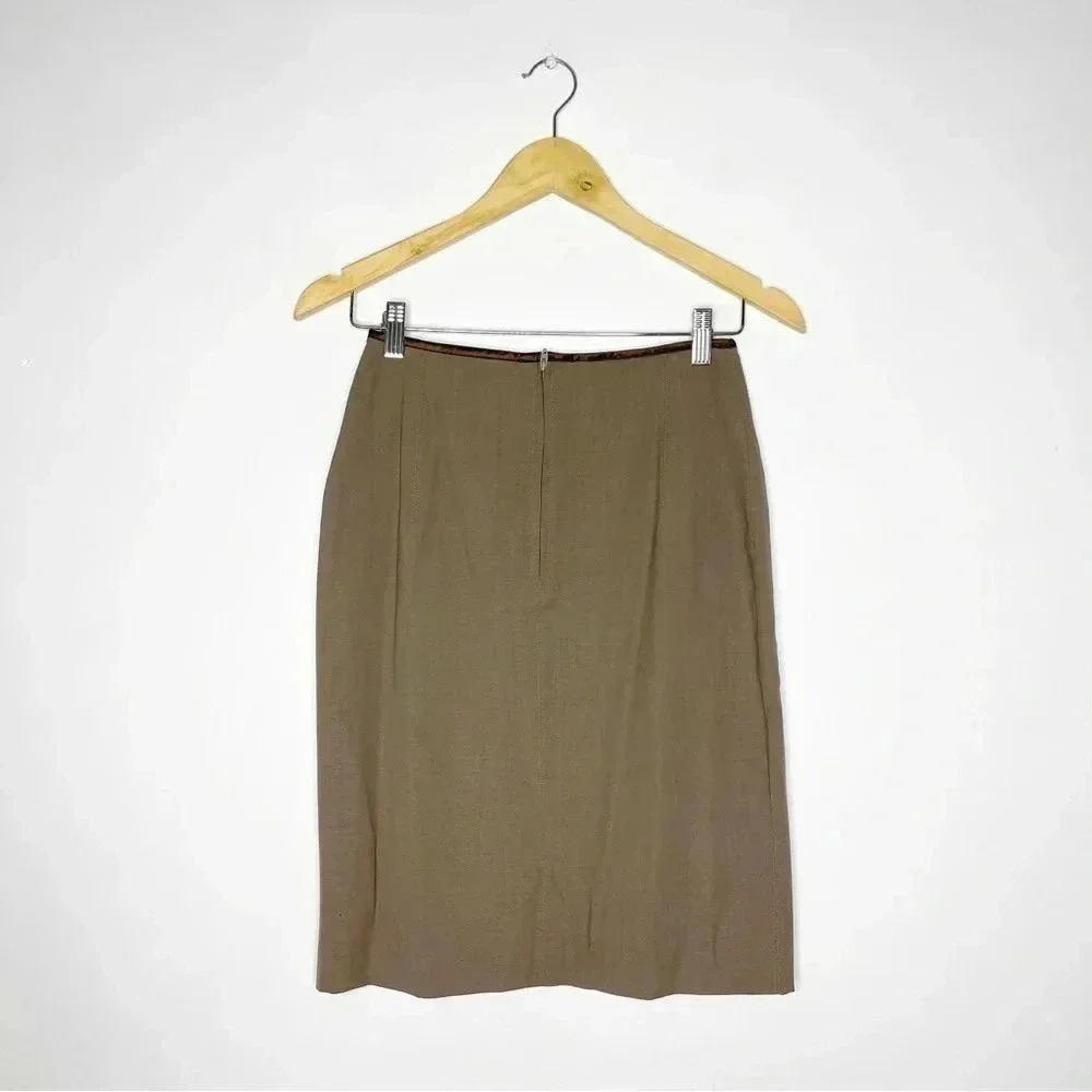 Jean Paul Gaultier Femme Brown Women’s Wool Pencil Skirt Size 6 designer - Picture 6 of 8